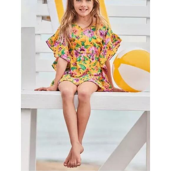 Janie and Jack Floral Ruffle Swim Cover-Up & Flutter Sleeve Swimsuit Size 2T - Picture 12 of 12